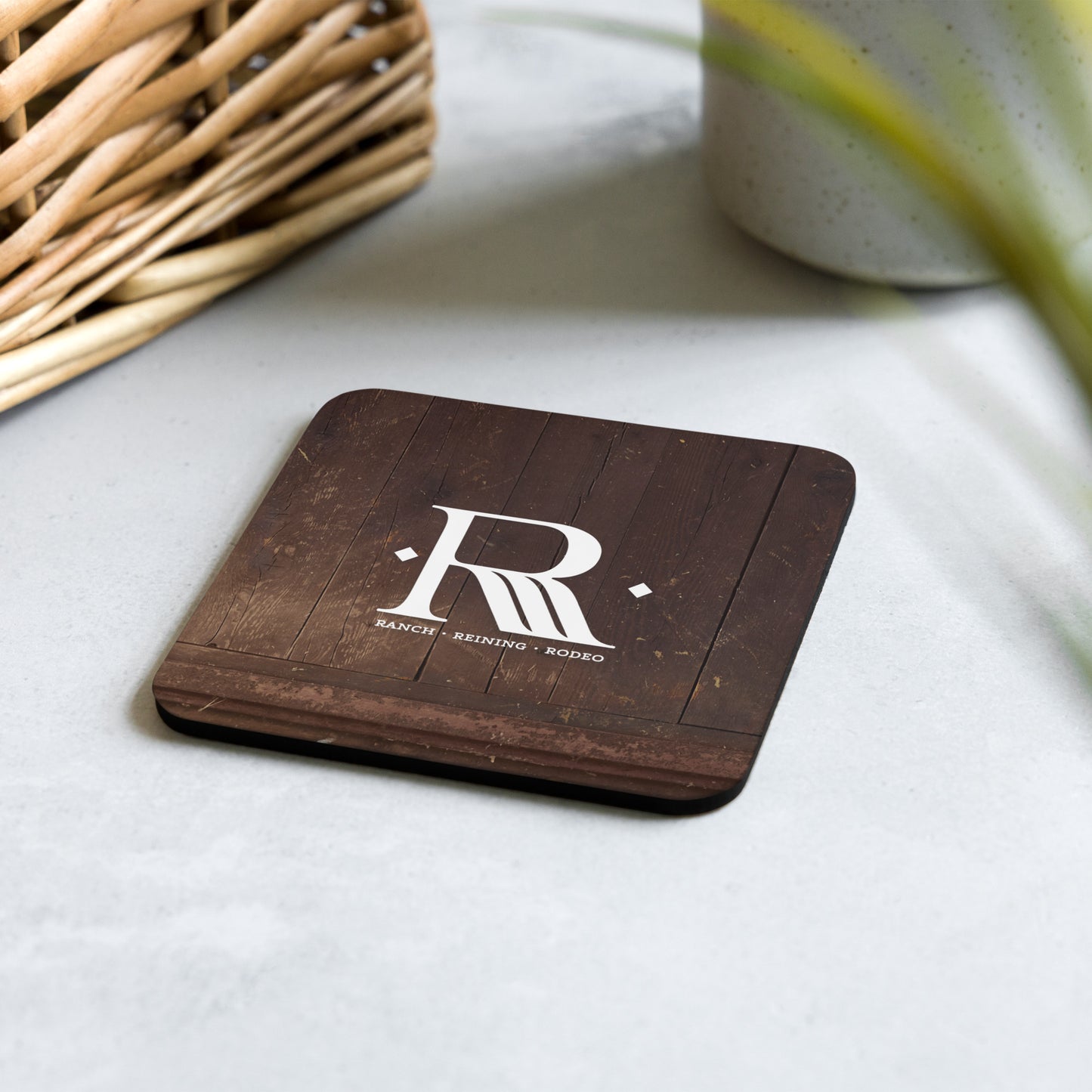 Barn Cork-Back Coaster with Logo