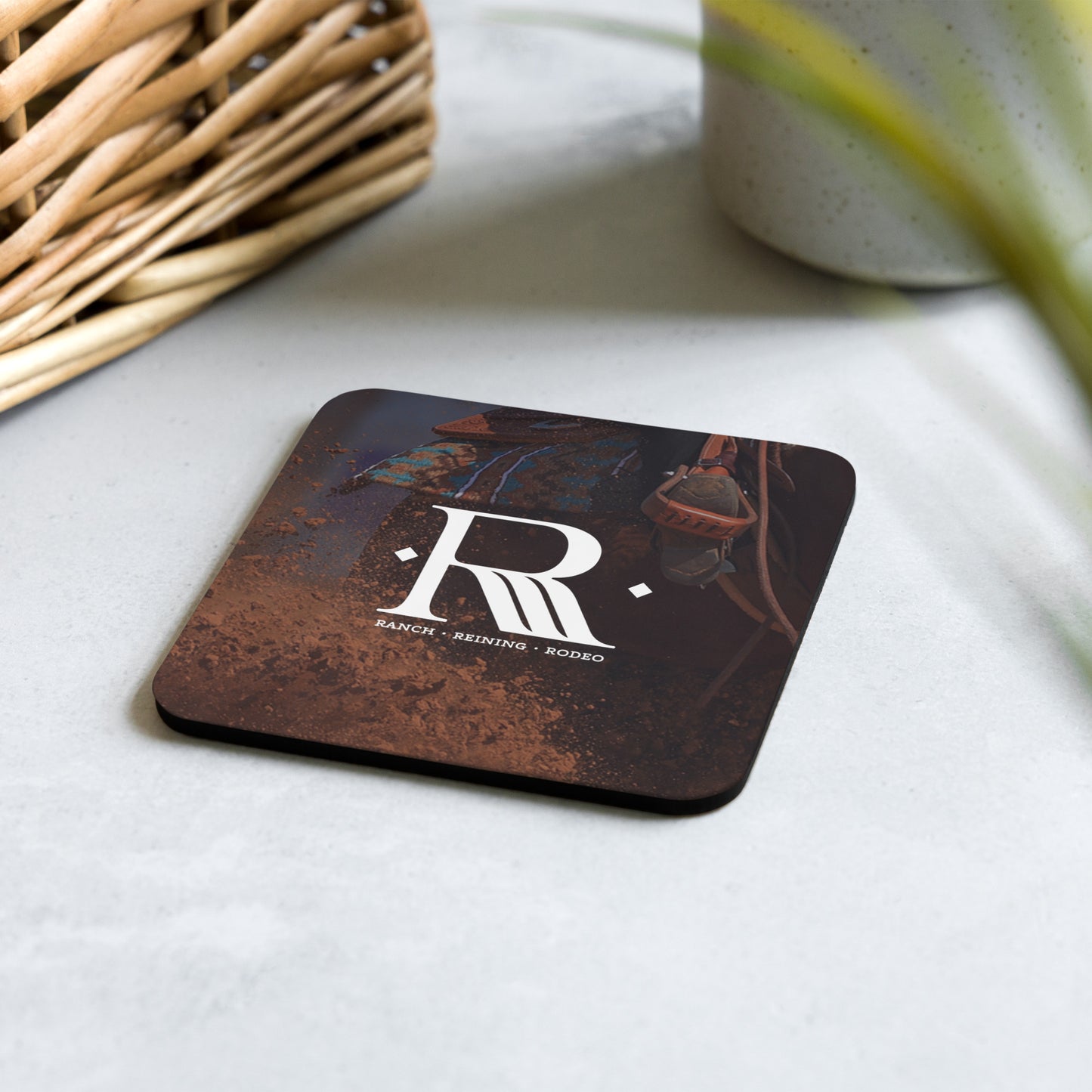 Saddle Cork-back Coaster with Logo