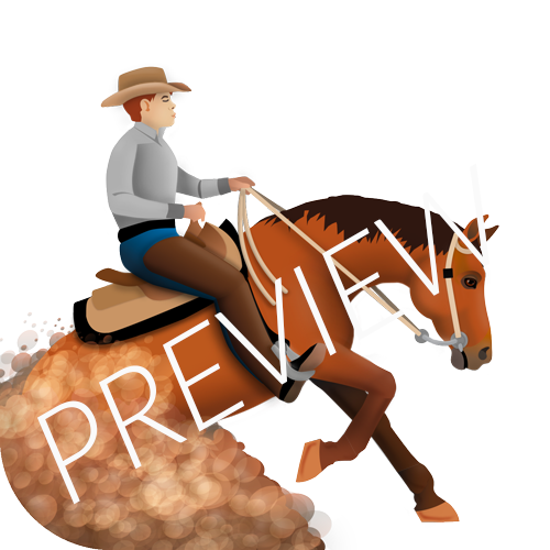 Reining Horse Male Rider Emoji Sticker and GIFs