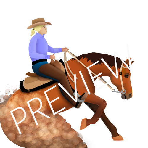 Reining Horse Female Rider Emoji Sticker and GIFs