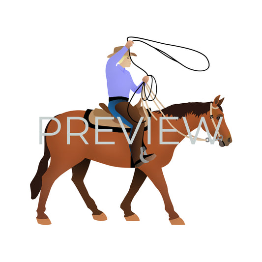 Rodeo Rope Horse Female Rider Emoji Sticker and GIFs