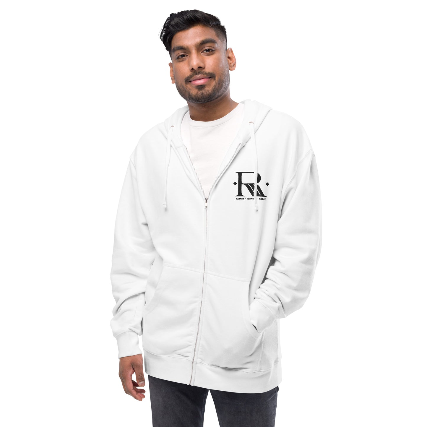 Ranch Reining Rodeo Logo Unisex Fleece Zip Up Hoodie